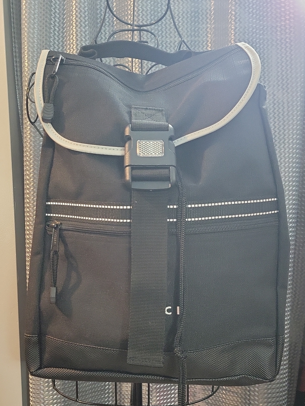 Black Men’s Backpack With Reflector